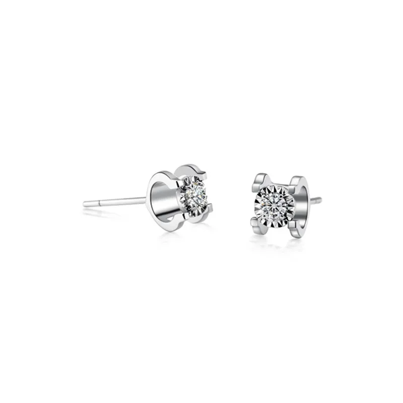 QIANFANGDAHUANGYE Zircon Stud Earrings Unisex-0
