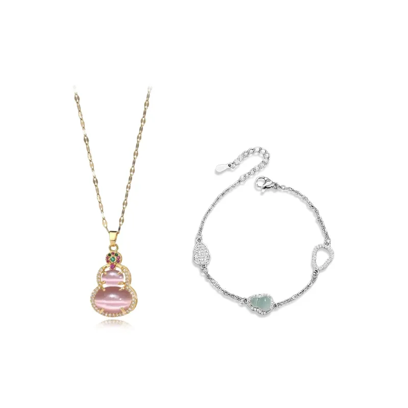 RINGLOVE Glass Cat Eye Necklaces Women's-3