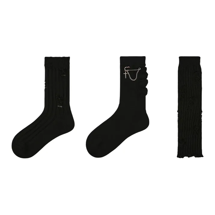 Vine Color Mid Calf Socks Unisex 3 Pack Punk Socks-0