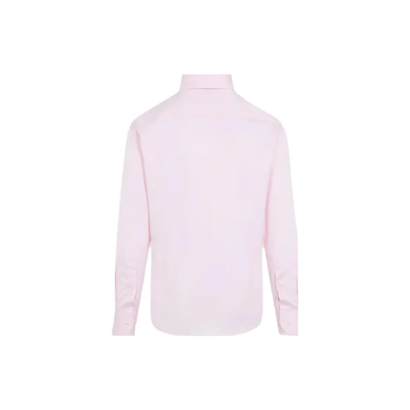 GIORGIO ARMANI Curved Hem Twill Shirt-1