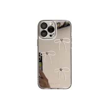 Sopi Acrylic Material Bow Mirror Phone Cases Compatible With IPhone 15 Pro Max/Apple 13/14 Pro Max/12 Series