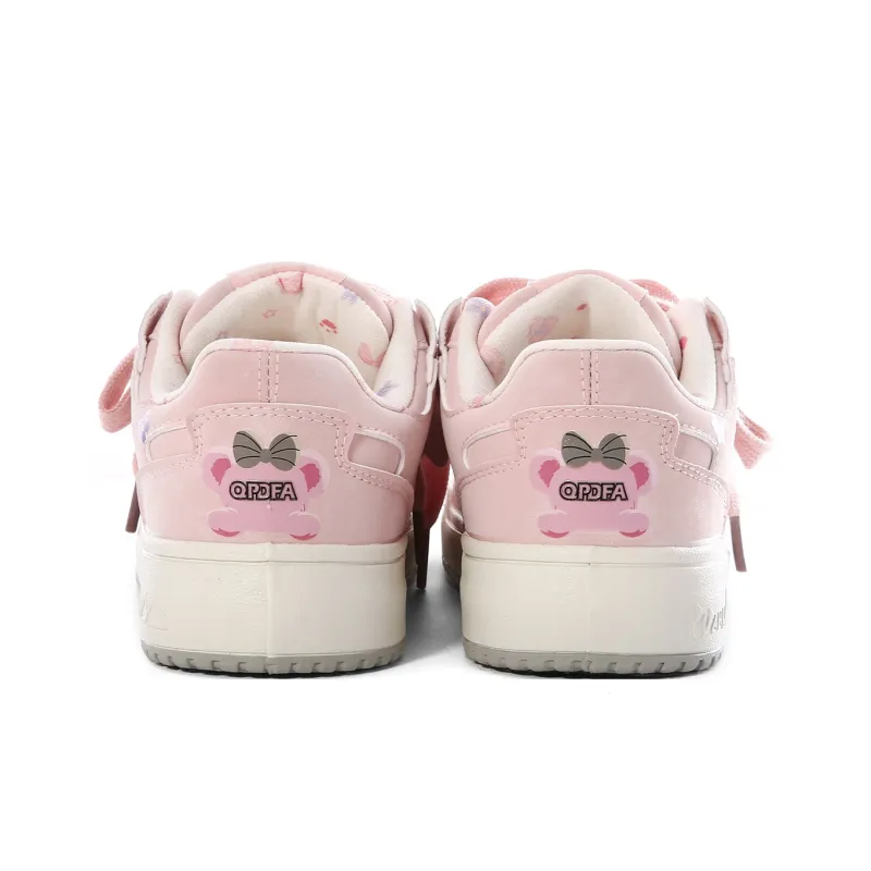 Lovely You Lightweight And Breathable Low Top Skateboard Shoes Women's Pink-16