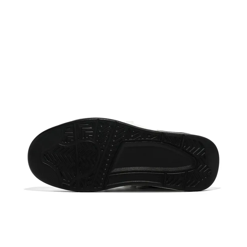 CVOJOO Puffy Shoes Wear-Resistant Mid-Top Skateboard Shoes Unisex White Black-10