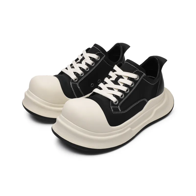 Hong Kong Meng Slip Resistant Lightweight Height Increasing Low Top Skateboard Shoes Unisex Black-2
