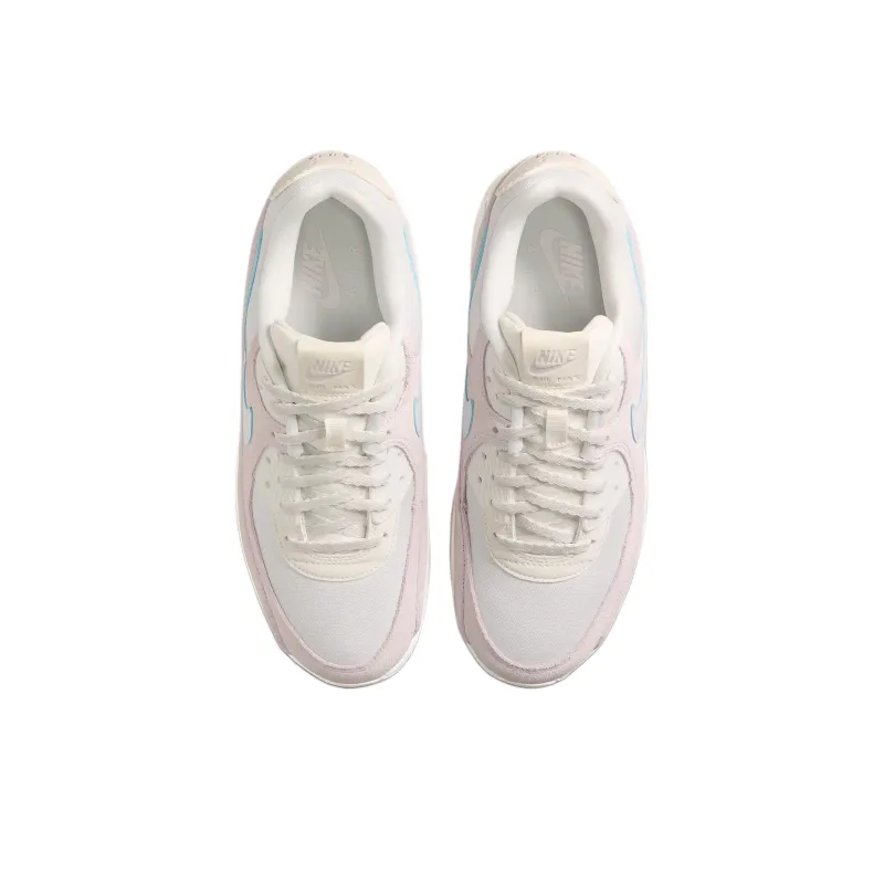Nike Air Max 90 Anti Slip Wear Resistant Low Top Casual Shoes Women's Gray Pink-3