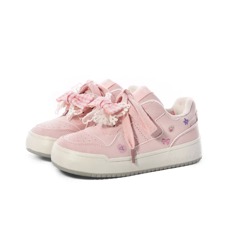 Lovely You Lightweight And Breathable Low Top Skateboard Shoes Women's Pink-8