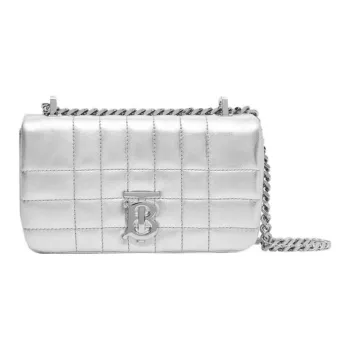 Burberry Lola Lola Bag Lambskin Crossbody Bag Shoulder Bag Mini Women's Silver