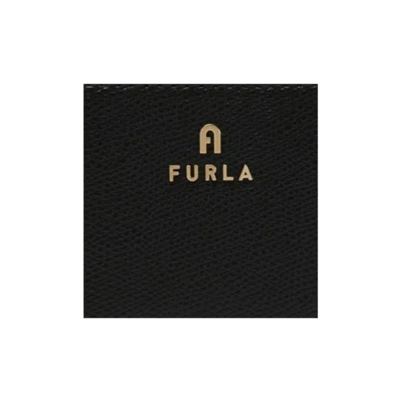 Furla Textured Leather Wallet Small Size Women's Black-3