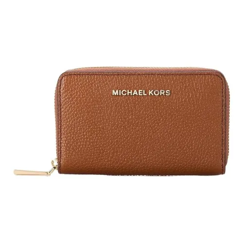 MICHAEL KORS Litchi Grain Leather Wallet Women's Brown