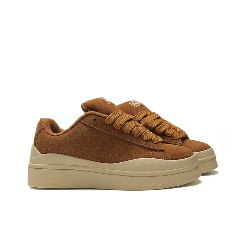 STUR YSN Wear resistant And Lightweight Low Top Skateboard Shoes Women's Light Brown-3