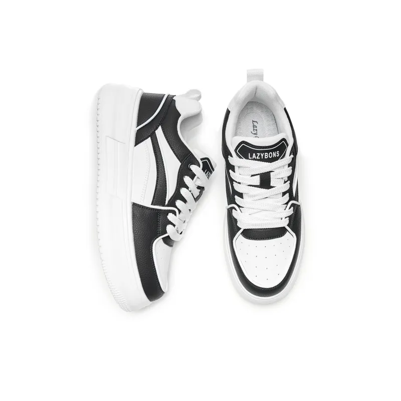 LAZY BONS Anti-Slip Wear-Resistant Lightweight Breathable Height Increasing Low-Top Skateboard Shoes Unisex-12