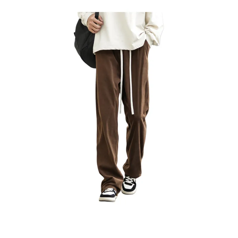 GWAF Classic Basic Solid Color Versatile Minimalist Style Drawstring Lace Up Casual Straight Fit Pants Unisex-18