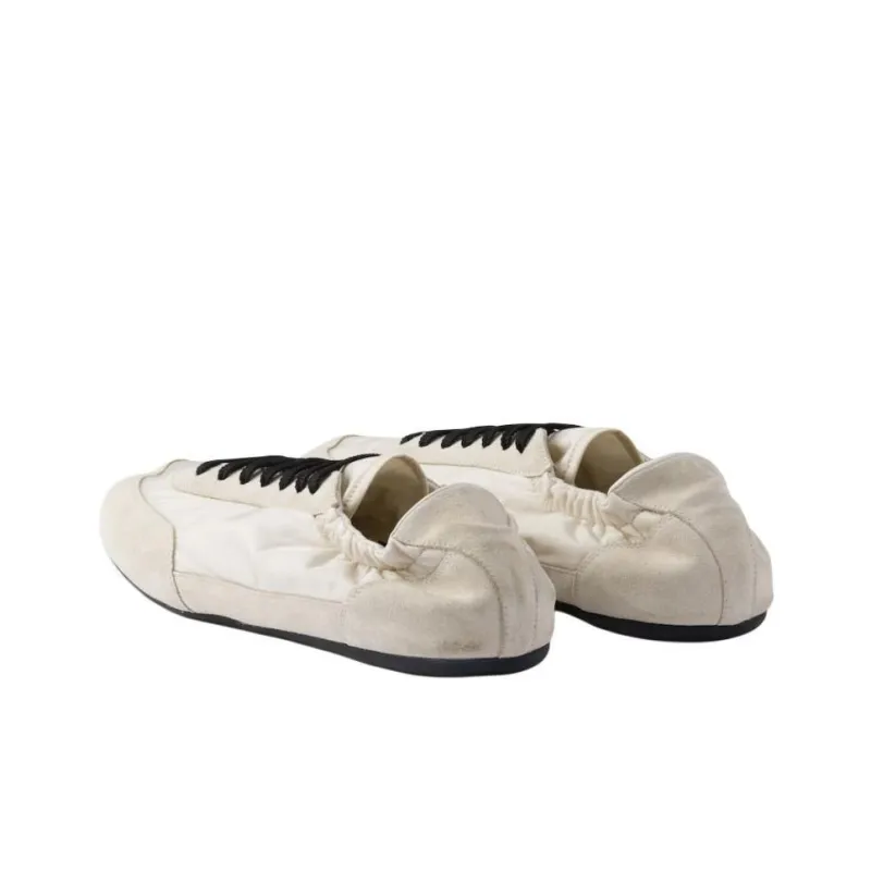 PRADA Collapse Casual Shoes Women's Ivory White-3