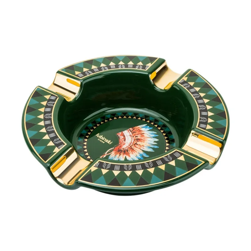 LUBINSKI Ceramic Ashtrays Black/Green-1