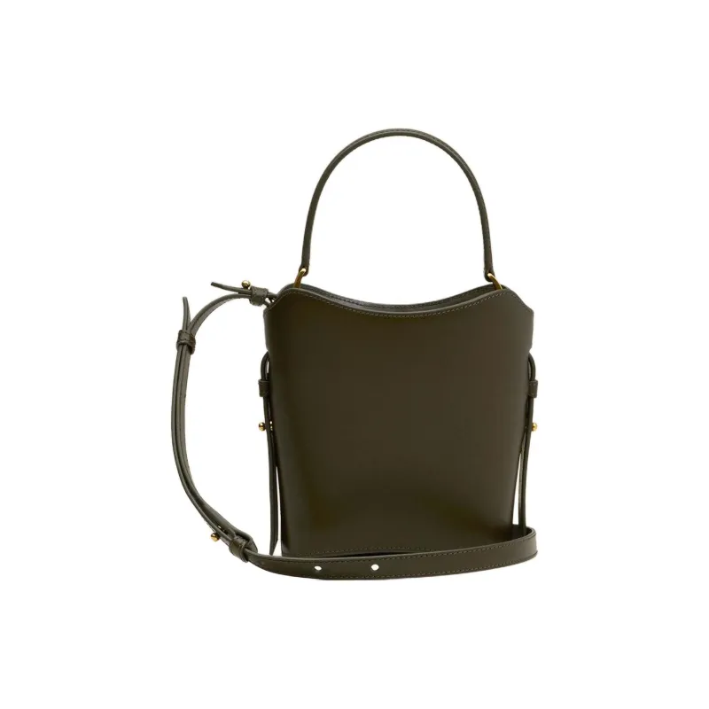 AMIPARIS Calfskin Bucket Bag, Shoulder Bag, Crossbody Bag, Handbag Mini Women's Olive Green-2