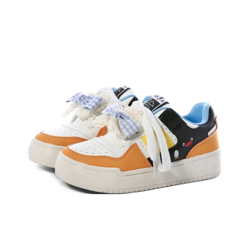 Lovely You Lightweight And Breathable Low Top Skateboard Shoes Women's Orange-8