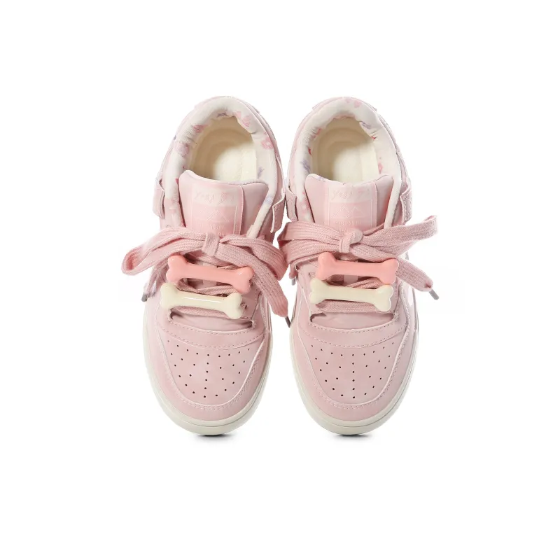 Lovely You Lightweight And Breathable Low Top Skateboard Shoes Women's Pink-27