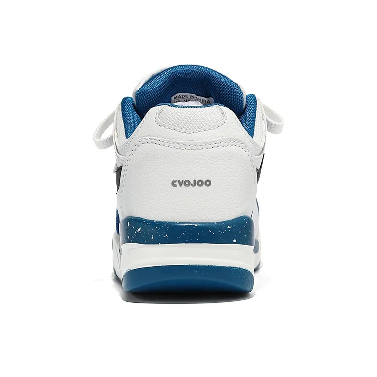 CVOJOO Puffy Shoes Wear-Resistant Mid-Top Skateboard Shoes Unisex White Black-14