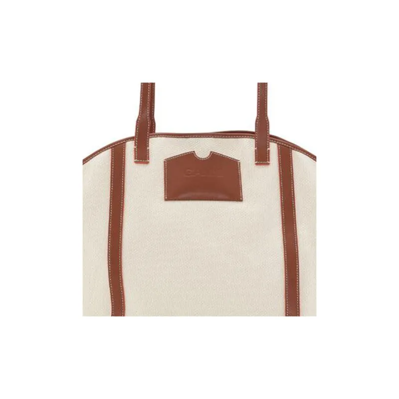 GANNI Recycled Cotton Blend Tote Bag Shopping Bag Shoulder Bag Handbag Large Size Women's White-2