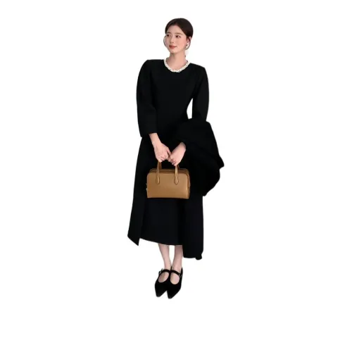 Fan Yiyi Long-Sleeved Dresses Women's Black