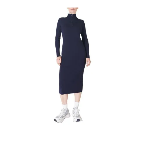 Sweaty Betty Frame Long-Sleeved Dresses Women's Marine Blue