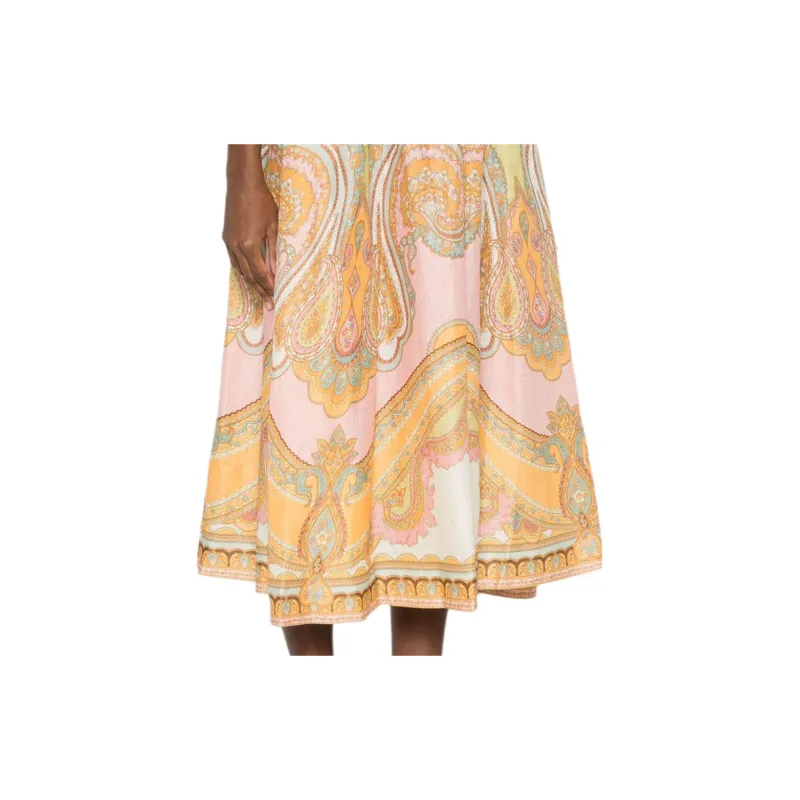Zimmermann Maxine Picnic Spaghetti Strap Midi Dress-5