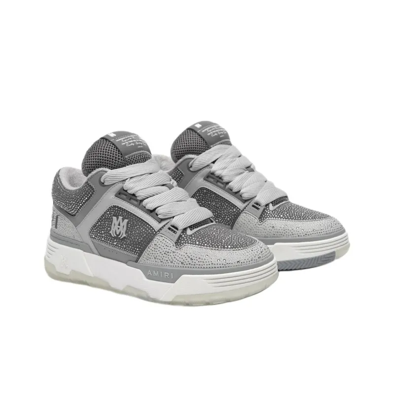 AMIRI MA 1 Low Top Skateboard Shoes Men's Gray-1