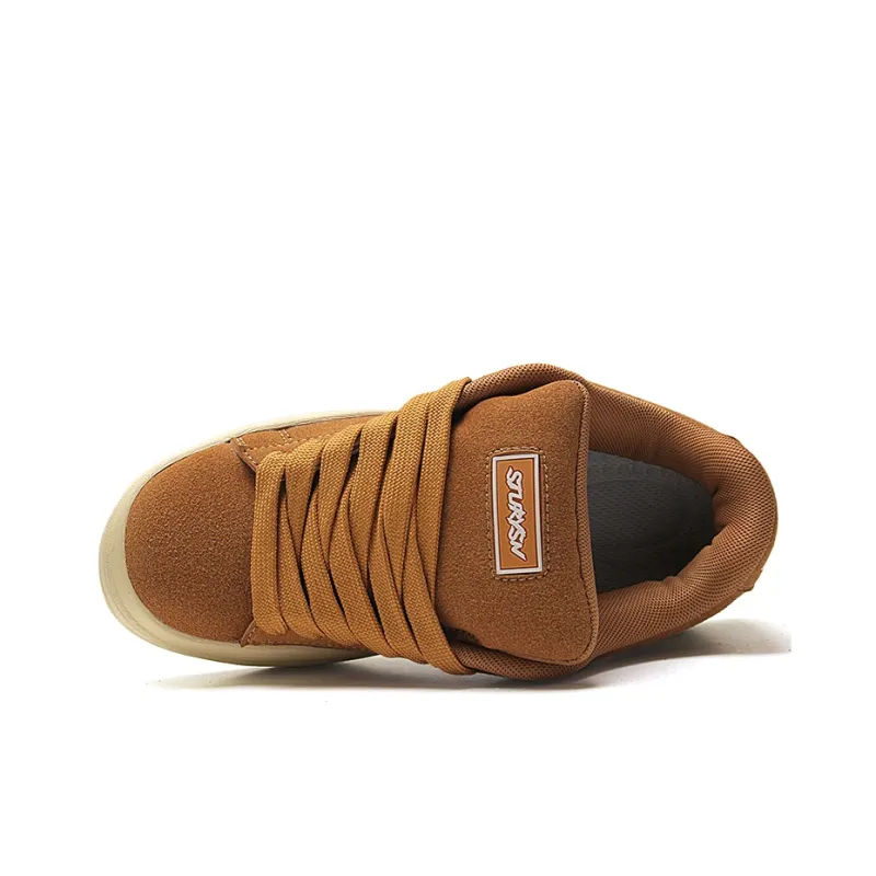STUR YSN Wear resistant And Lightweight Low Top Skateboard Shoes Women's Light Brown-5
