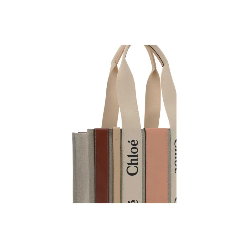 Chloe Canvas Canvas Bag Tote Bag Shopping Bag Shoulder Bag Handbag Women's Red Clay Pink-3