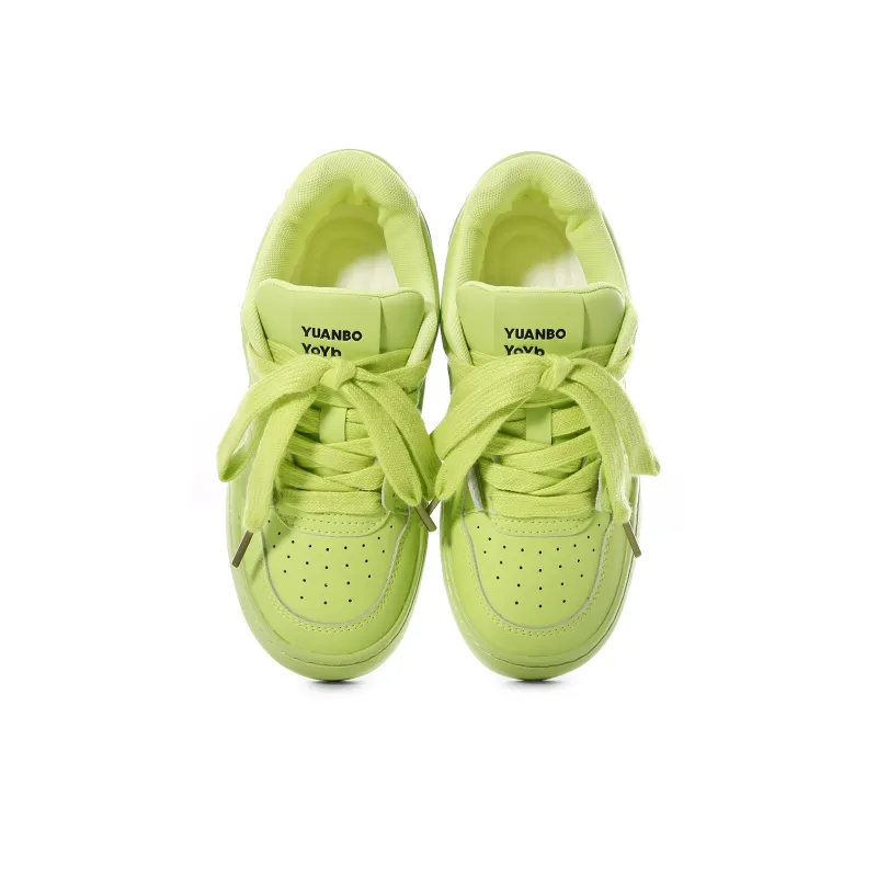 Lovely You Wear-resistant And Lightweight Low-Top Skateboard Shoes Women's Neon Green-3