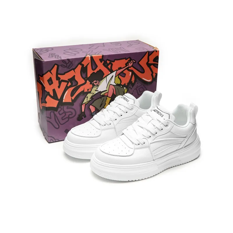 LAZY BONS Anti-Slip Wear-Resistant Lightweight Breathable Height Increasing Low-Top Skateboard Shoes Unisex-1