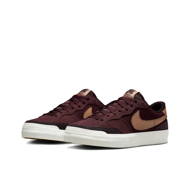Nike SB Zoom Pogo Anti Slip Wear Resistant Low Top Skateboard Shoes Women's Dark Red-2