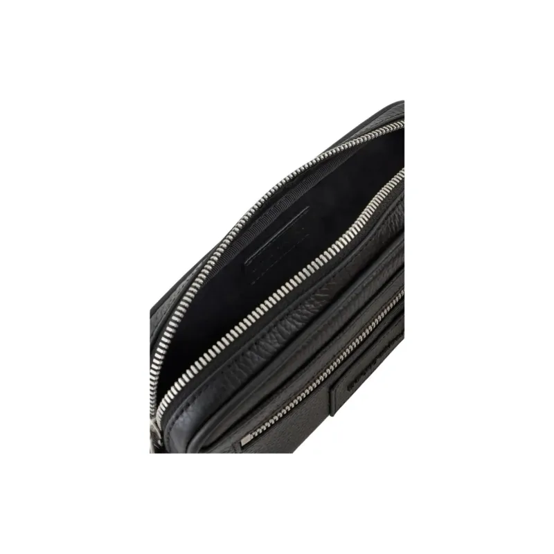 EMPORIO ARMANI Cow Leather Clutch Men's Black-4