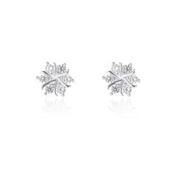 SINCE BEAUTY S999 Silver/zircon Stud Earrings Women's Silver