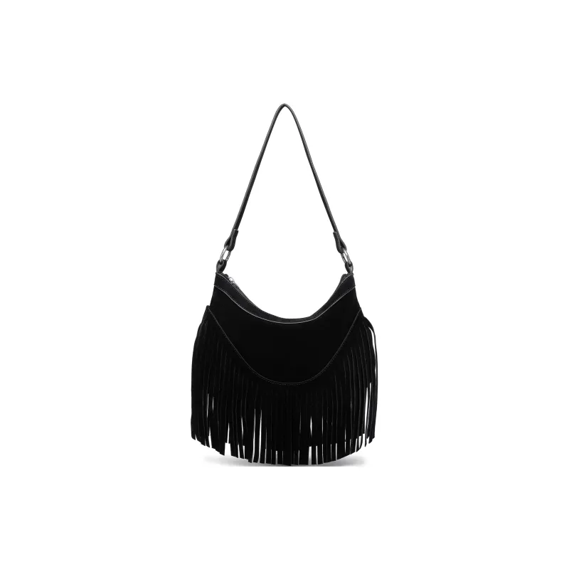 FAIRWHALE PU Shoulder Bag Women's Black/Brown-4