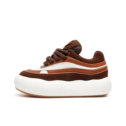 Hong Kong Meng Slip Resistant Water Resistant Height Increasing Low Top Skateboard Shoes Men's Brown