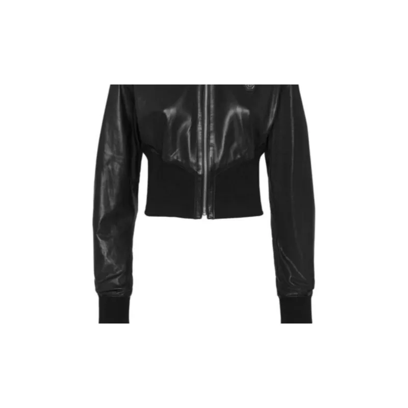 PHILIPP PLEIN Leather Bomber Jacket-5