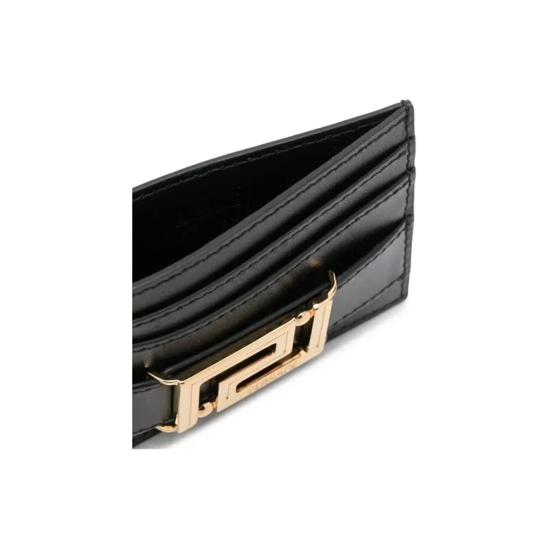 FANSIZHE Calfskin Card Holder Wallet Women's Black-2