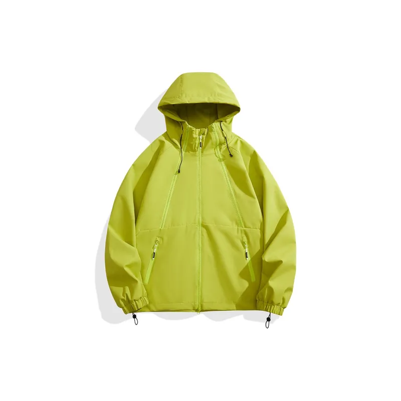 Yalu Water Resistant Windproof UV Protection Windbreaker Jacket Unisex Black-8