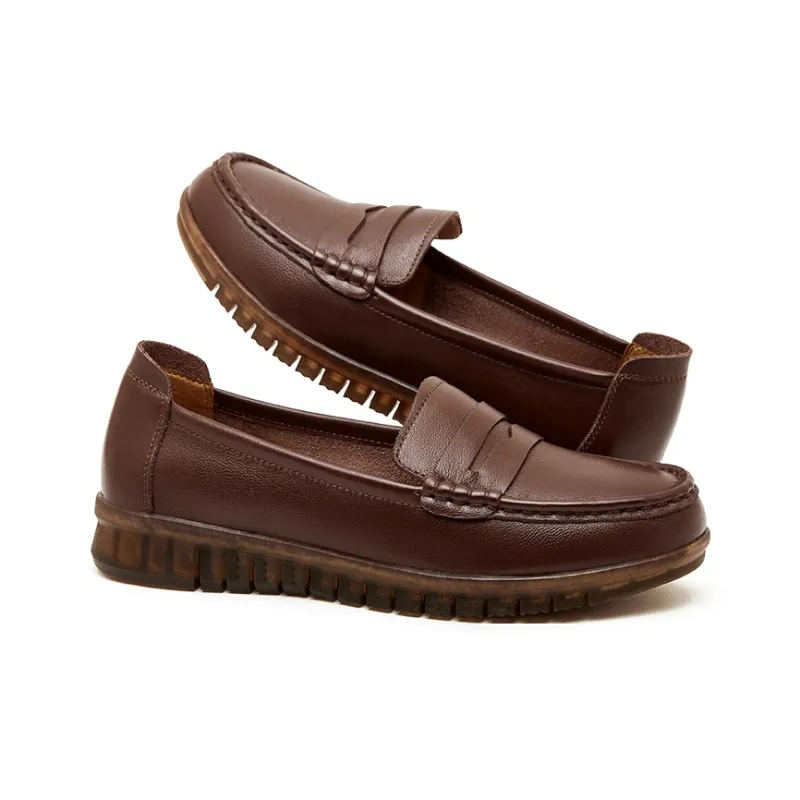 HANG TEN Loafers Women's Red Brown/Apricot/Black-1