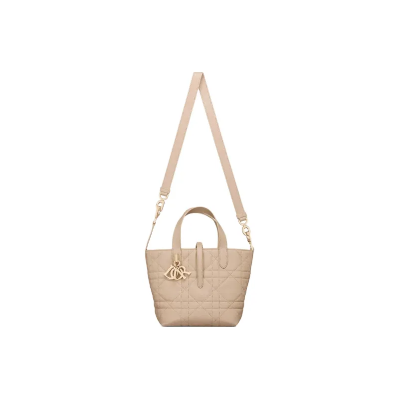 DIOR Toujours Cow Leather Basket Bag, Shoulder Bag, Crossbody Bag, Handbag Small Size Women's Rouge Beige-4
