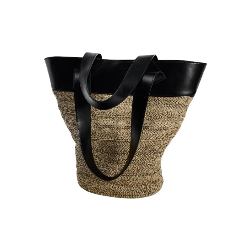 ZARA Polyamide Tote Bag Shopping Bag Shoulder Bags Large Size Women's Black-2