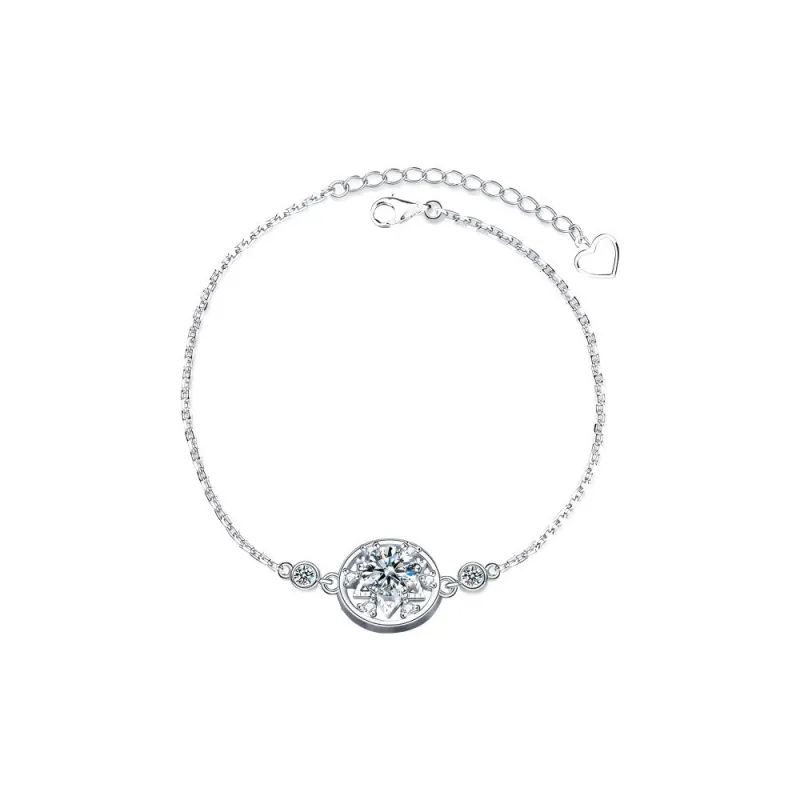 WUMZK Moissanite 925 Sterling Silver Bracelets Women's-0