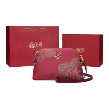 Pmsi Cow Leather Crossbody Bag, Shoulder Bag Regular Women's Burgundy