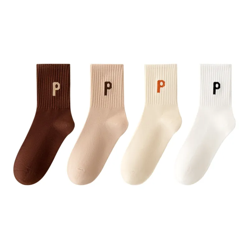 MIIOW Trend Party Series Mid Calf Socks Unisex 4 Pack-4