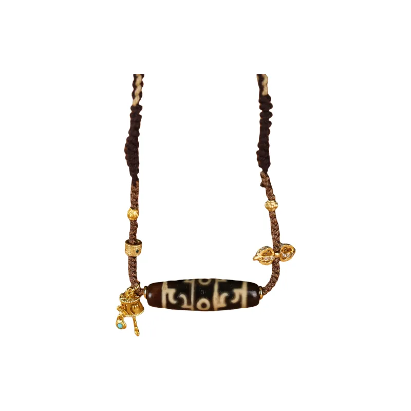JIUCHAOGUZHU Agate Necklaces Unisex-0