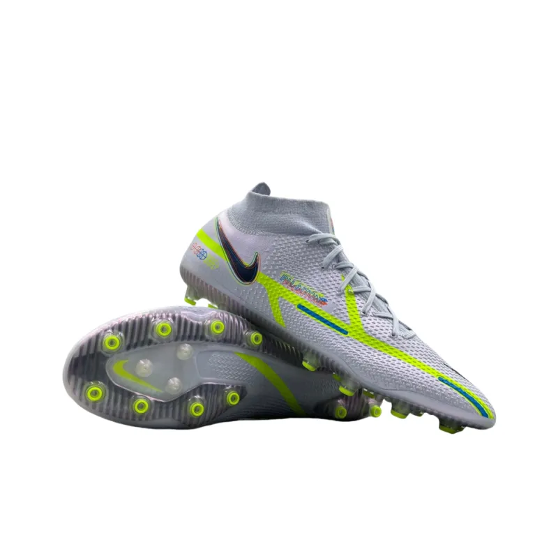 Nike Phantom GT2 Anti Slip Wear Resistant Soccer Shoes Men's Gray Neon Yellow-1
