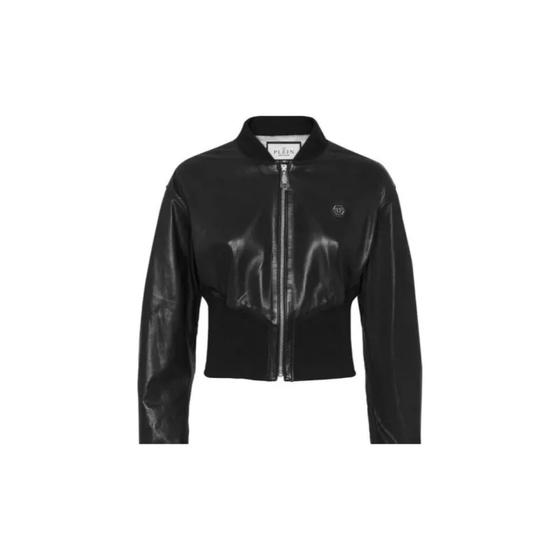 PHILIPP PLEIN Leather Bomber Jacket-4