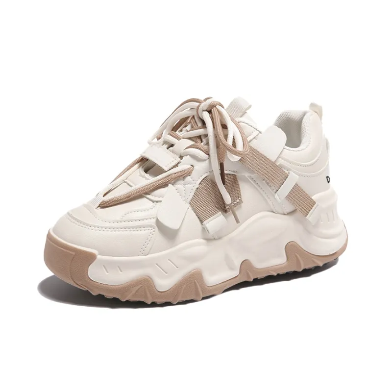 Budding Bear Slip Resistant, Abrasion Resistant, Lightweight, Height Increasing Low Top Chunky Sneakers Women's-1