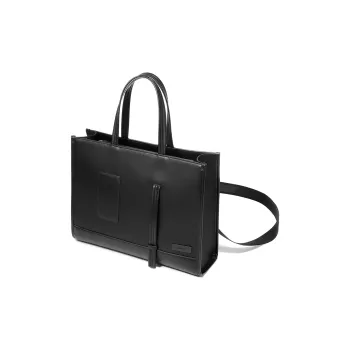 Yawei Kuroda PU Leather Tote Crossbody Bag Shoulder Bag Large Size Unisex Black